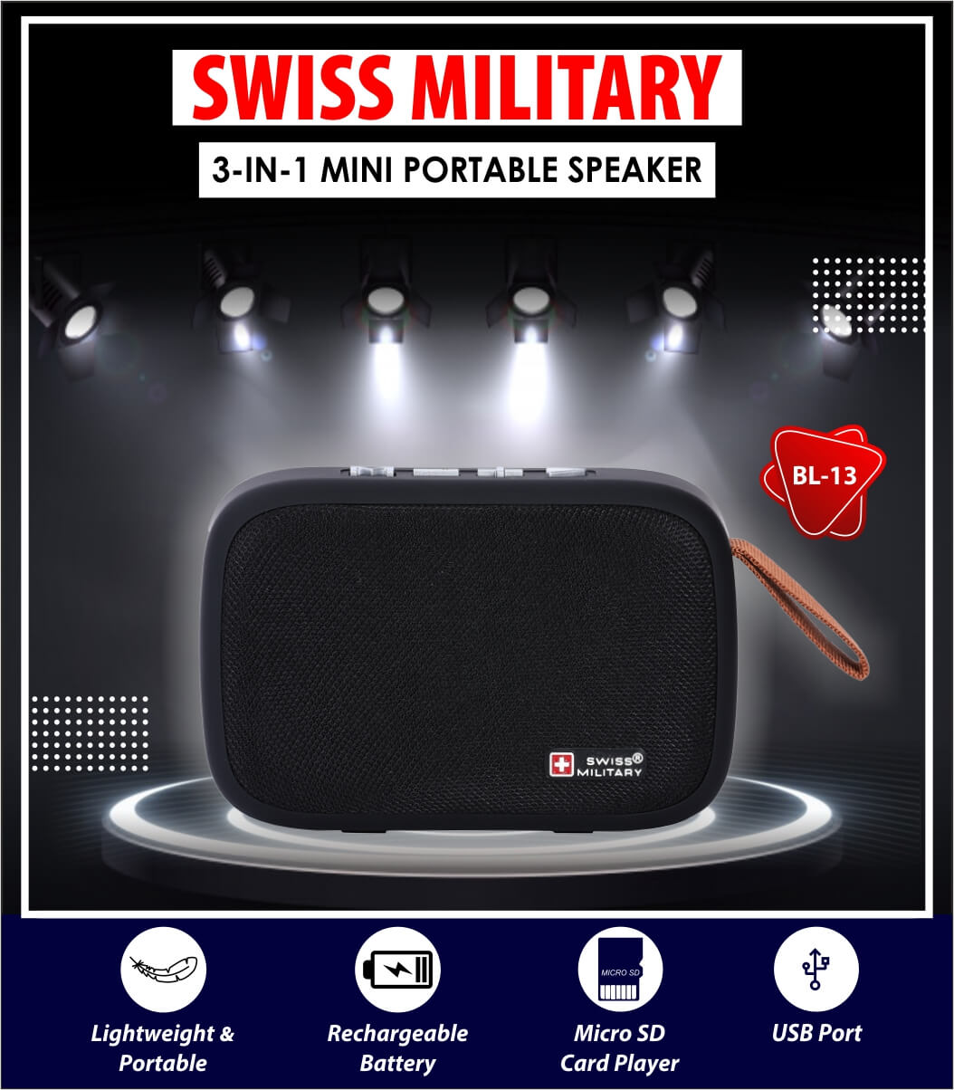 Swiss Military BL13 – 3-in-1 Mini Portable Speaker