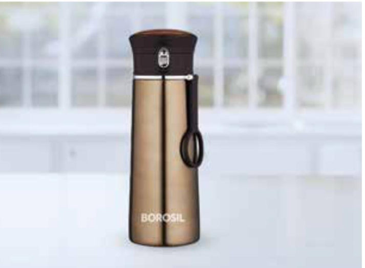 Borosil Travelease - 420 Brown Stainless Steel Bottle – happywrap-in