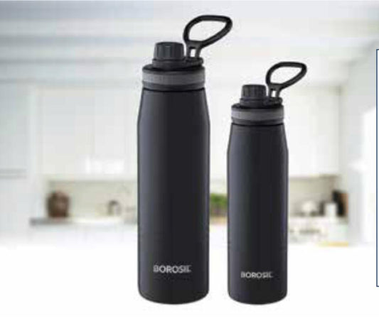 Borosil GoSports Black Stainless Steel Bottle